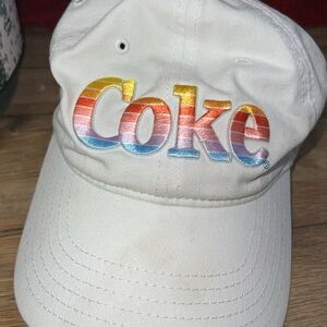 Coca Cola Kids Hat - Cream with Multicolor Logo